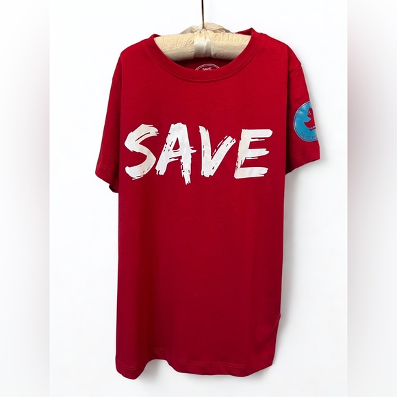 SAVE THE DUCK Red Kids T-Shirt - Picture 1 of 7
